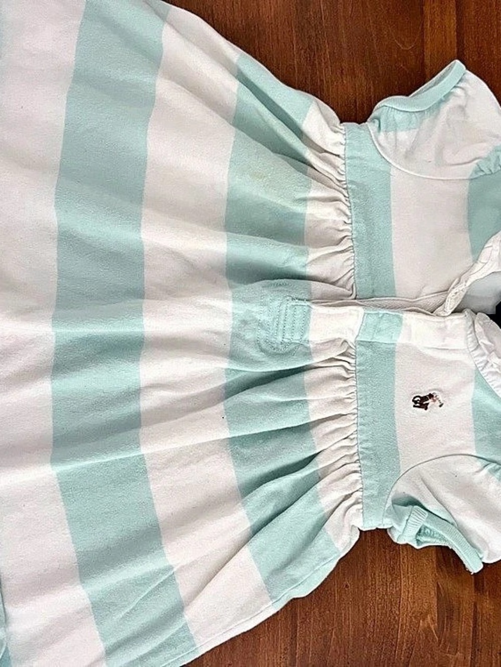 Ralph Lauren Striped Cotton Mesh Polo Dress Blue & White 9M
